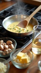 Chicken and Mushrooms in White Wine Sauce recipe