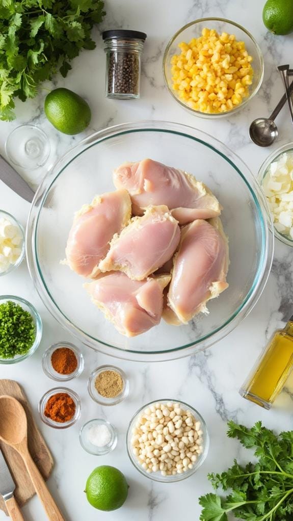 Hearty White Chicken Chili With Creamy Avocado and Lime