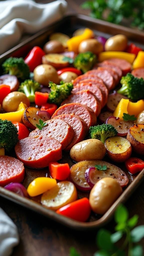 Kielbasa Veggie Sheet Pan Dinner recipe