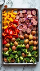 Kielbasa Veggie Sheet Pan Dinner recipe