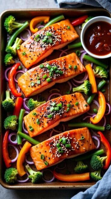 Sheet Pan Teriyaki Salmon And Vegetables