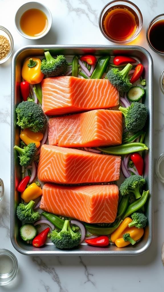 Sheet Pan Teriyaki Salmon And Vegetables