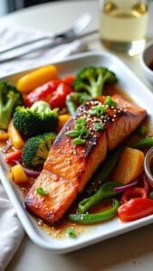 Sheet Pan Teriyaki Salmon And Vegetables