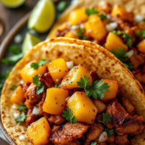 Authentic Tacos Al Pastor With Pineapple and Cilantro recipe