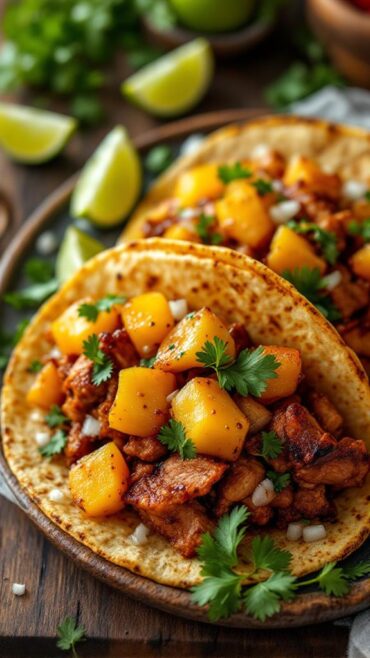 Authentic Tacos Al Pastor With Pineapple and Cilantro recipe