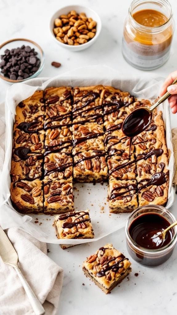 Decadent Keto Pecan Pie Bars With Dark Chocolate Drizzle recipe