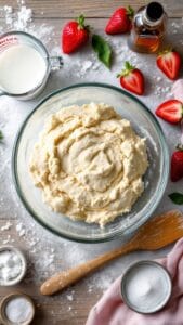 Delectable Strawberry Shortcake Sandwiches With Whipped Cream and Mint