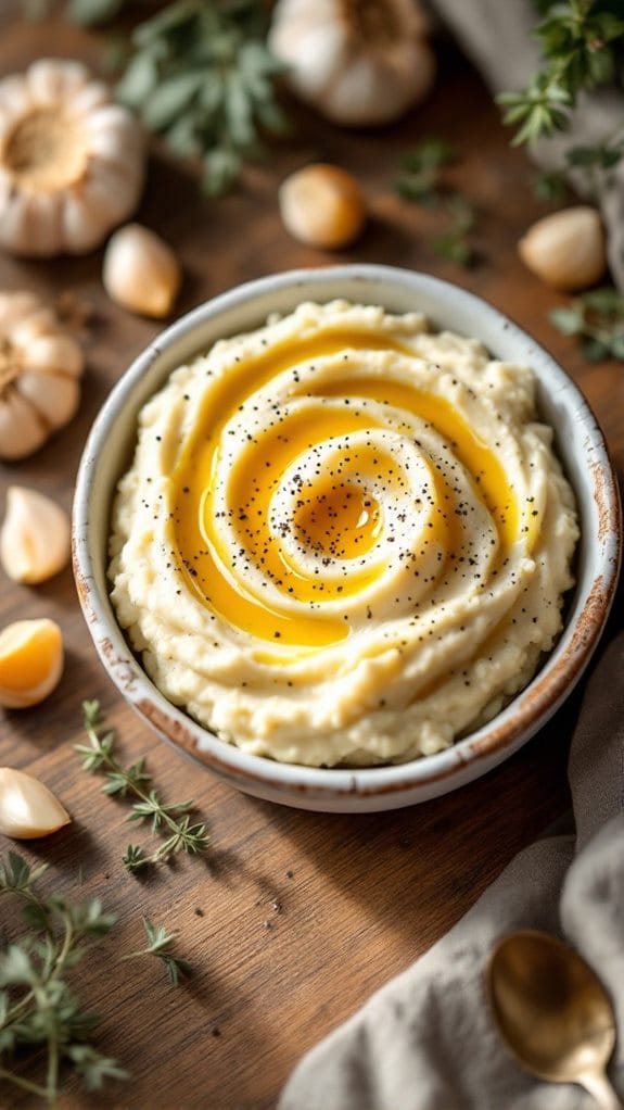 Five-Ingredient Roasted Garlic Mashed Cauliflower for Thanksgiving