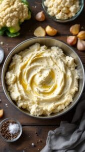 Five-Ingredient Roasted Garlic Mashed Cauliflower for Thanksgiving