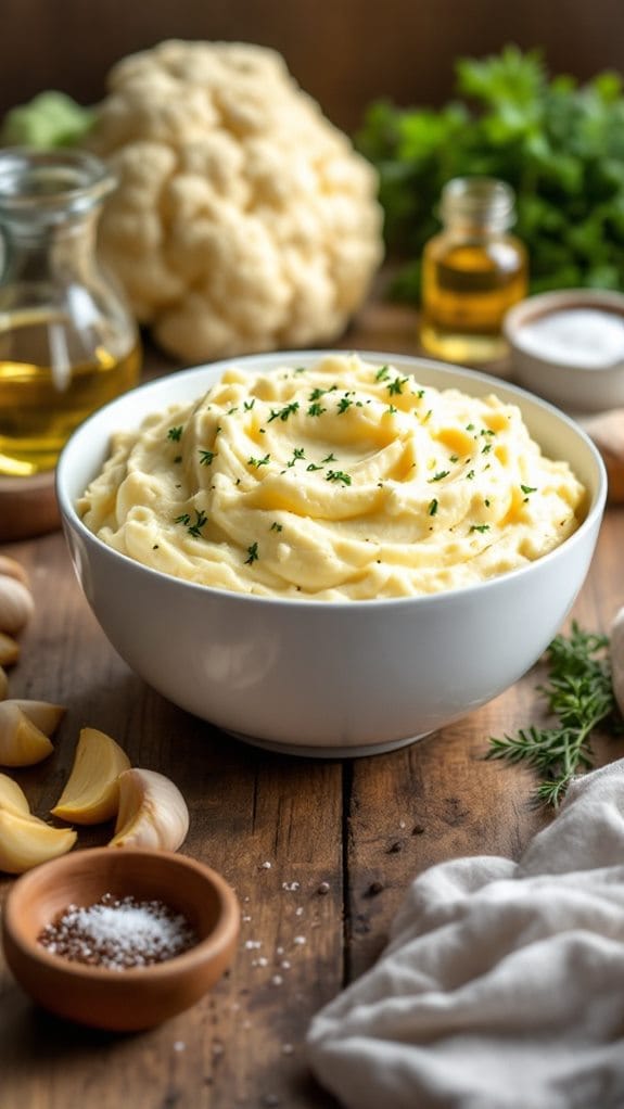 Five-Ingredient Roasted Garlic Mashed Cauliflower for Thanksgiving