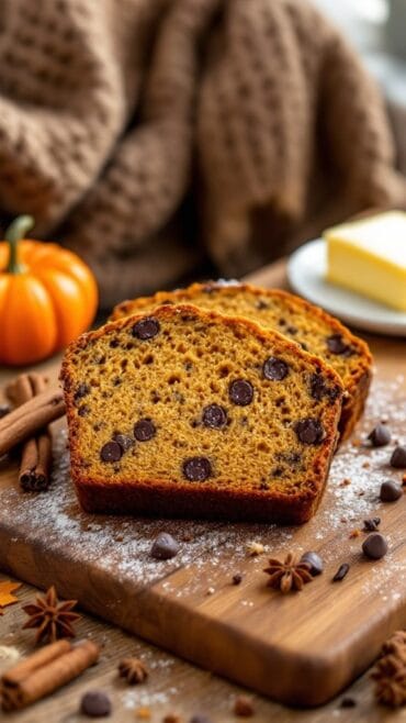 Moist Pumpkin Chocolate Chip Bread With Spices recipe