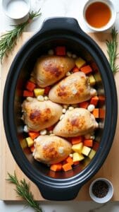 Savory Slow Cooker Chicken With Root Vegetables and Fresh Herbs