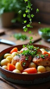 Savory Slow Cooker Chicken With Root Vegetables and Fresh Herbs