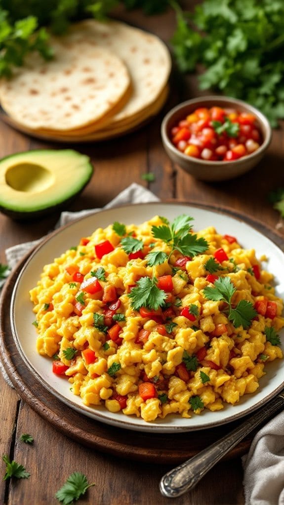 Scrambled Mexican Eggs With Avocado and Salsa Fresca