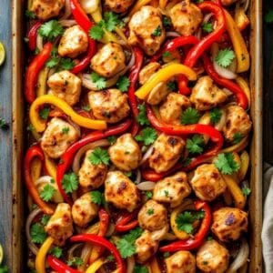 Sheet Pan Fajitas With Roasted Peppers and Onions