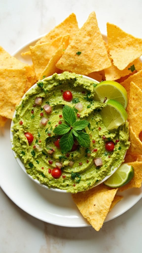 avocado dip with tortilla