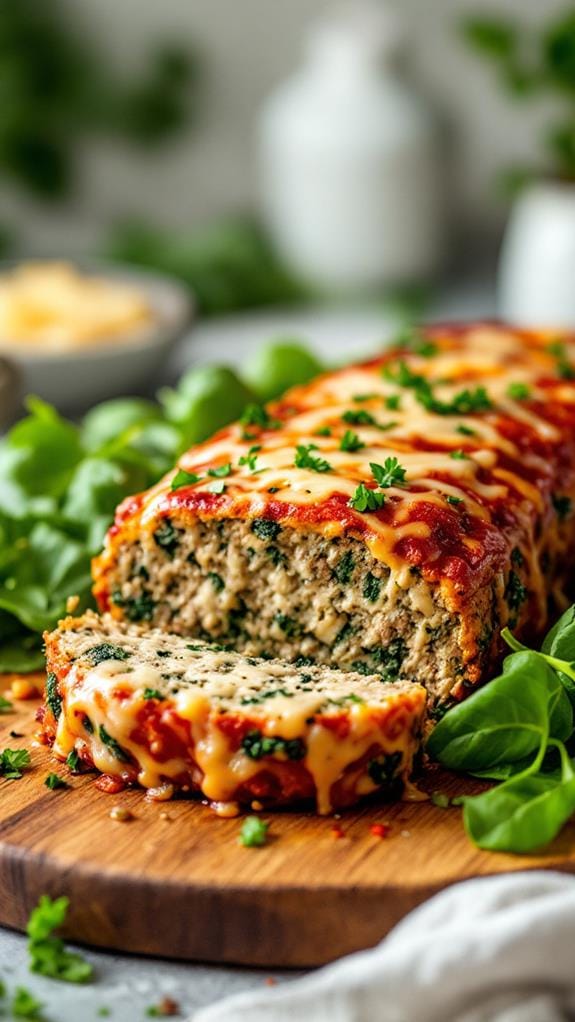 cheesy spinach infused meatloaf