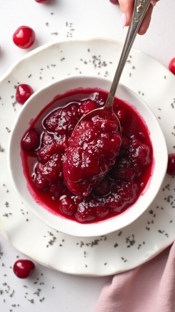 chia infused cranberry sauce recipe