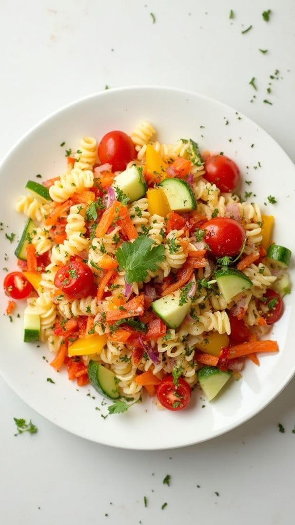 colorful veggie pasta delight