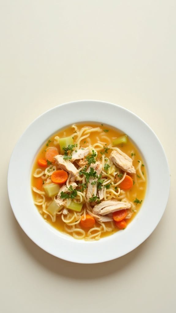 comforting chicken noodle soup