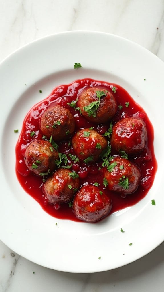 cranberry sauced mini meatballs