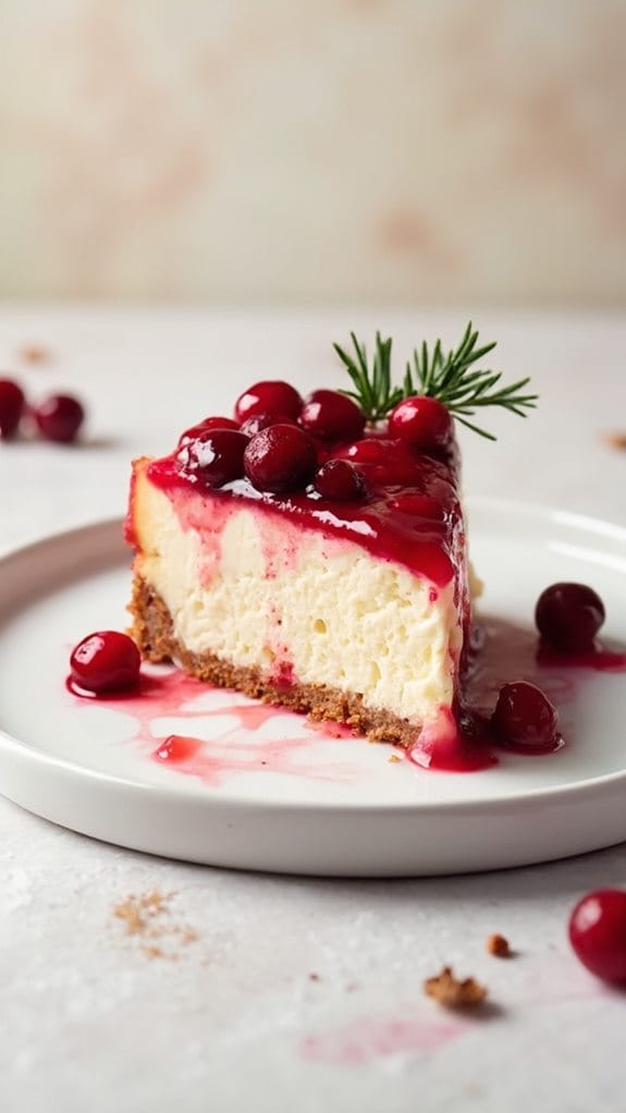 delicious dessert with cranberries