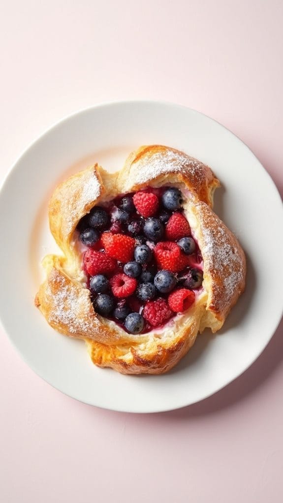 delicious pastry with berries