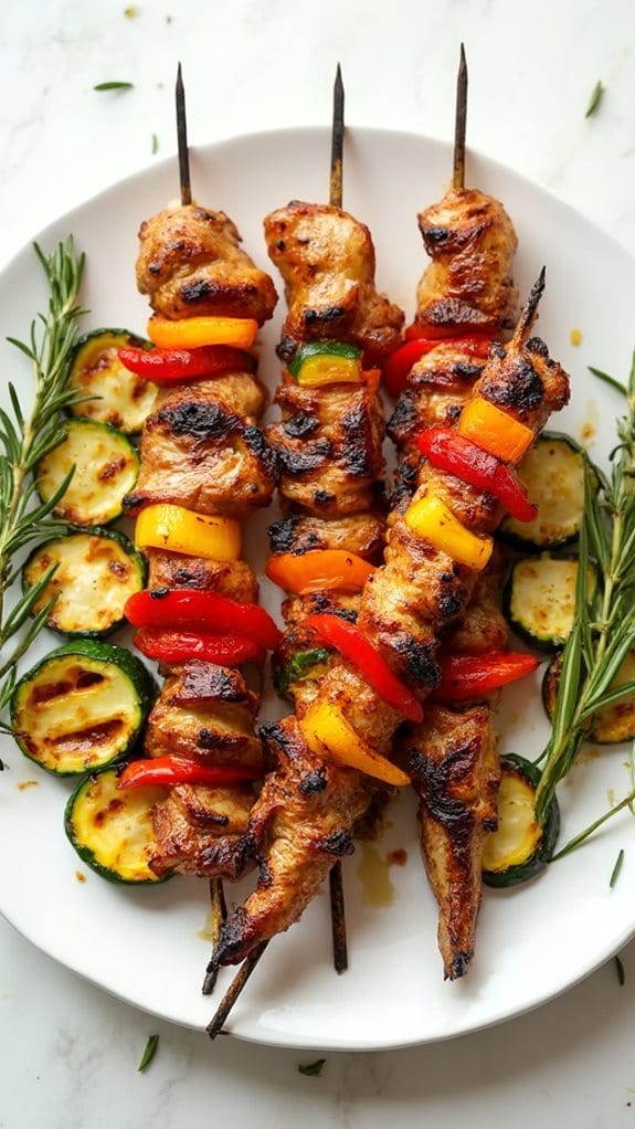 deliciously seasoned meat skewers