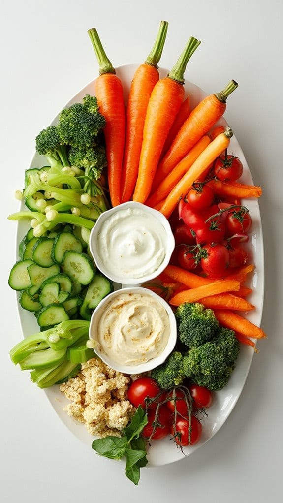 festive vegetable display tray