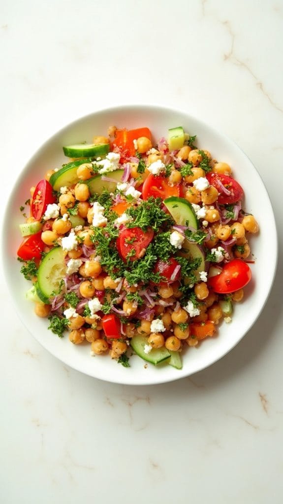 fresh mediterranean chickpea salad