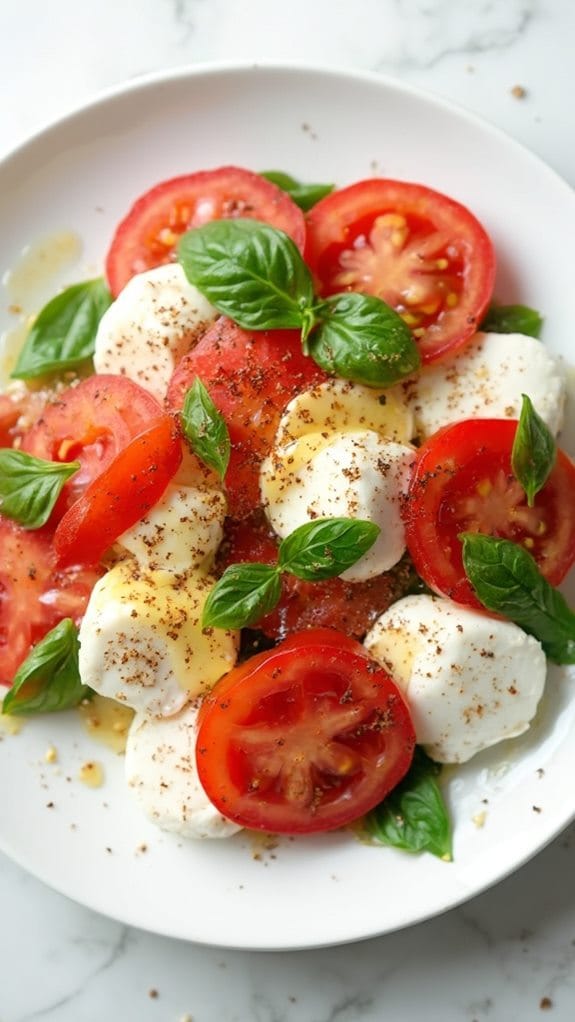 fresh mozzarella tomato basil