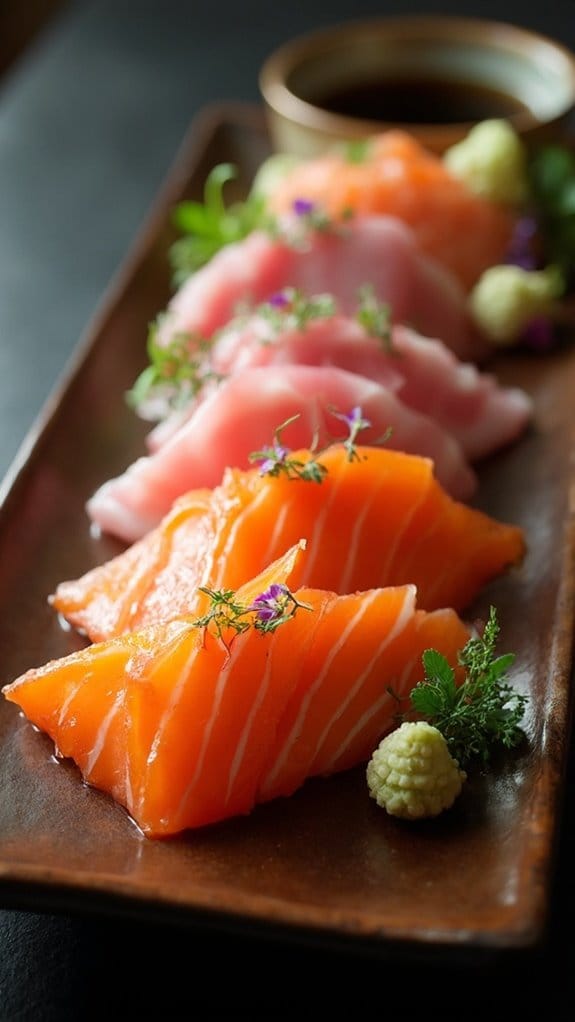 fresh sashimi seafood dishes