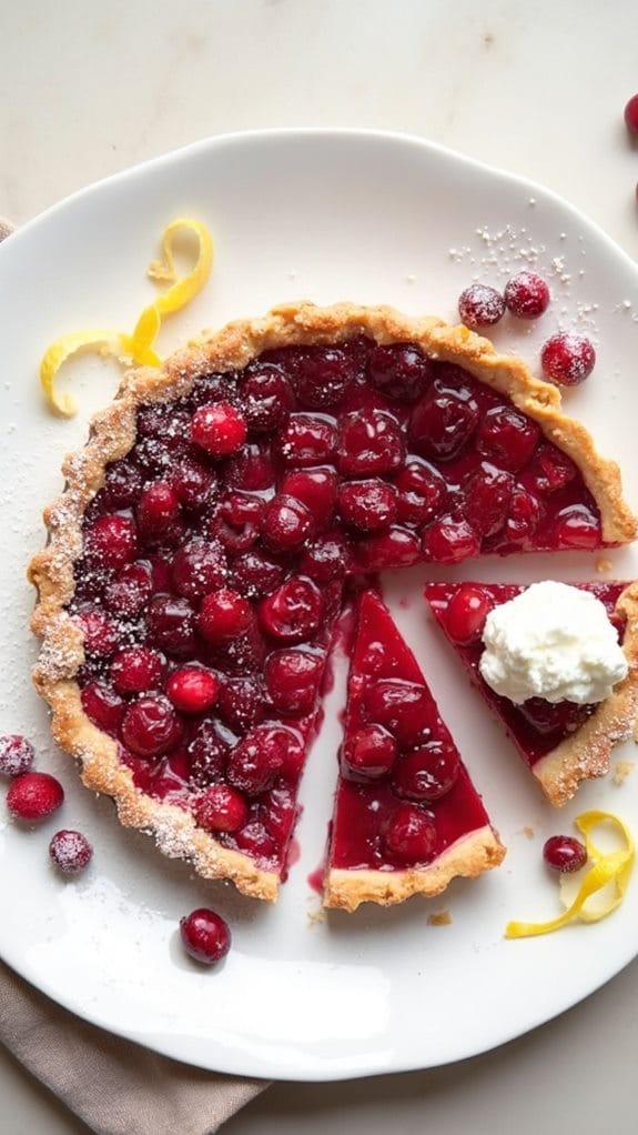 ginger crusted cranberry tart