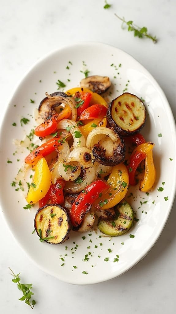 grilled vegetables with onions