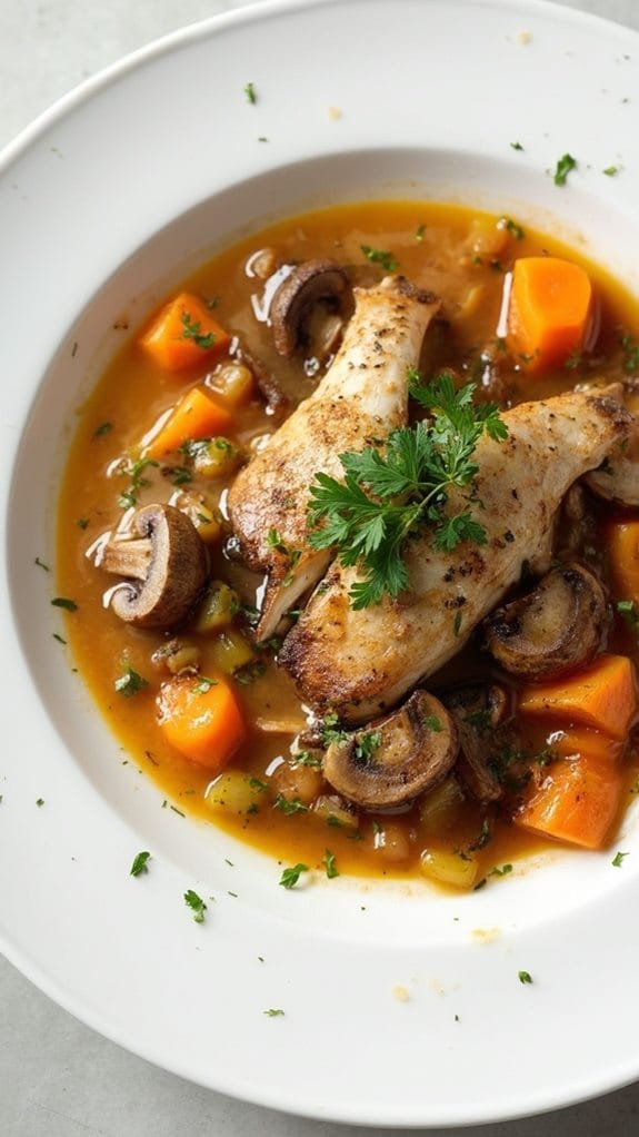 hearty pheasant mushroom stew