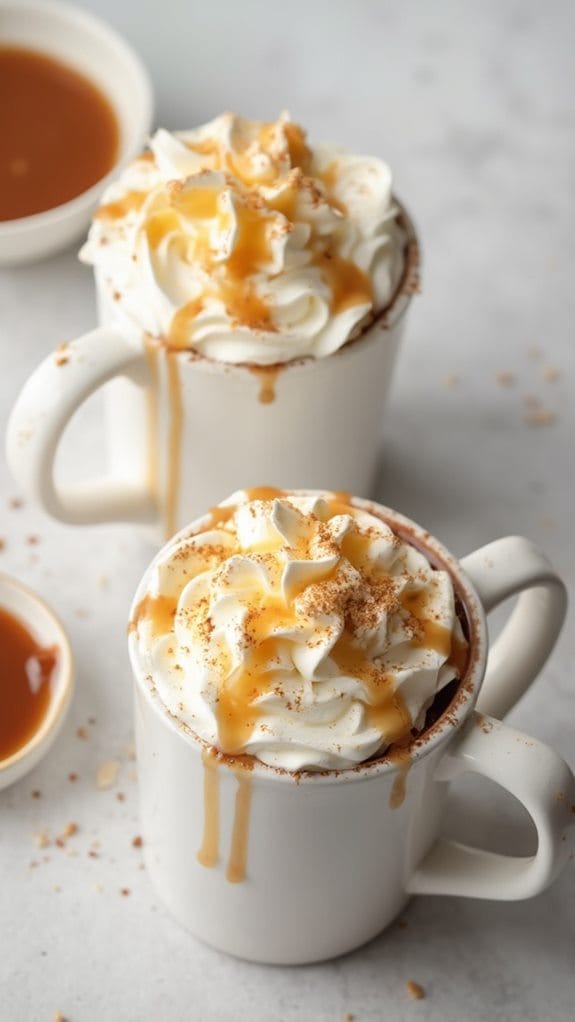 indulgent caramel infused hot chocolate