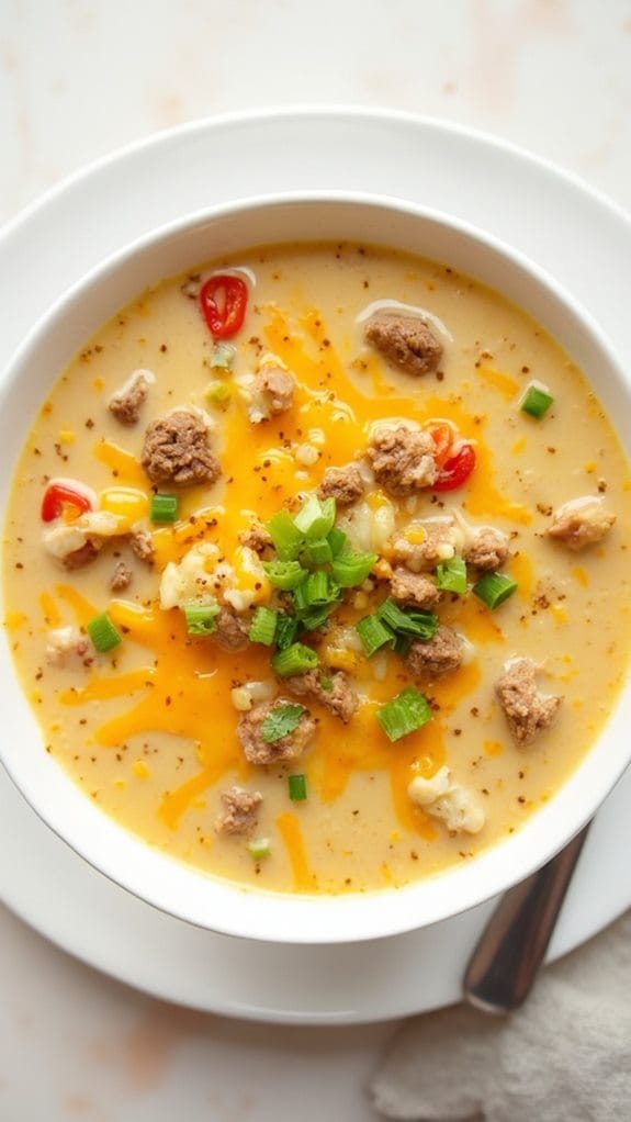 low carb cheeseburger soup