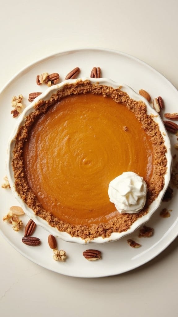 nut crusted pumpkin pie