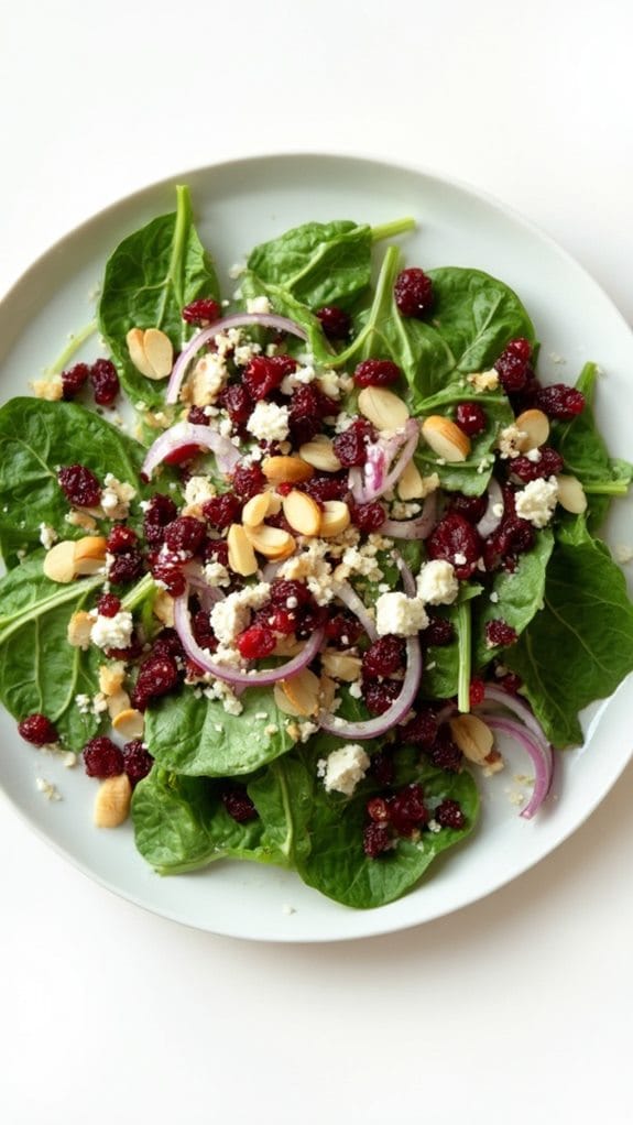 nutty cranberry spinach delight