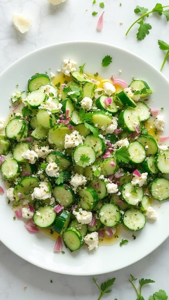 refreshing cucumber feta salad