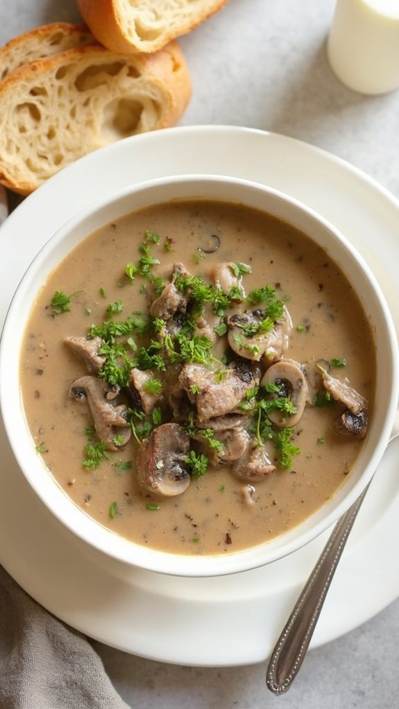 rich oxtail mushroom soup