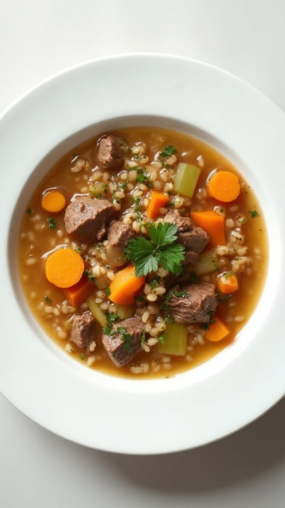 savory beef barley soup