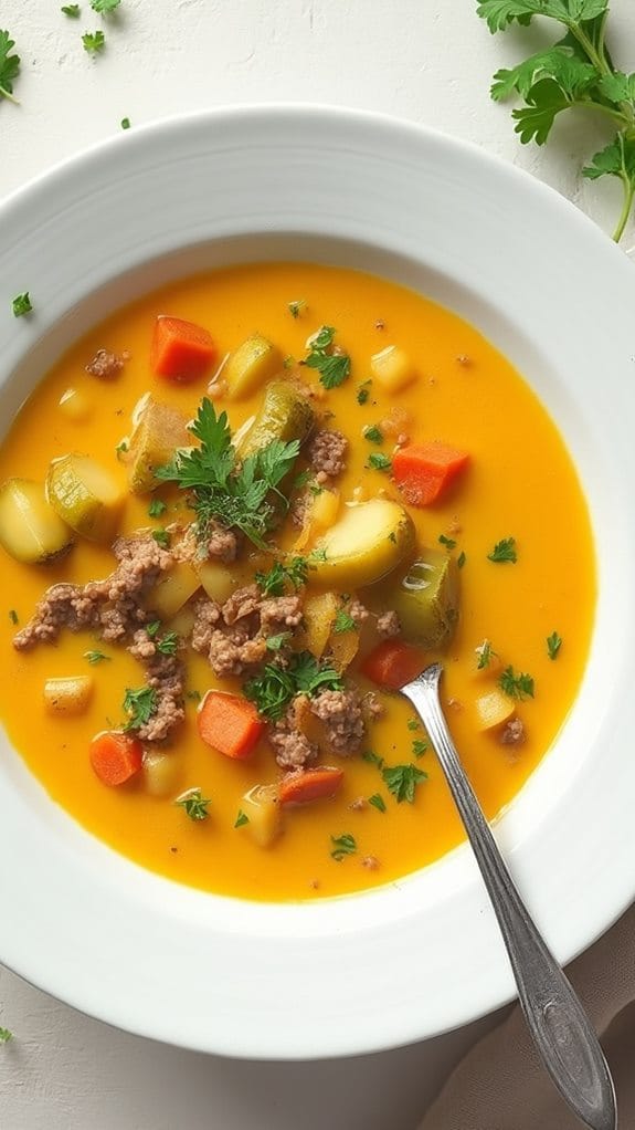 savory cheeseburger soup recipe