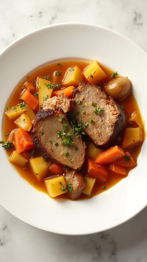 savory cider infused pork stew