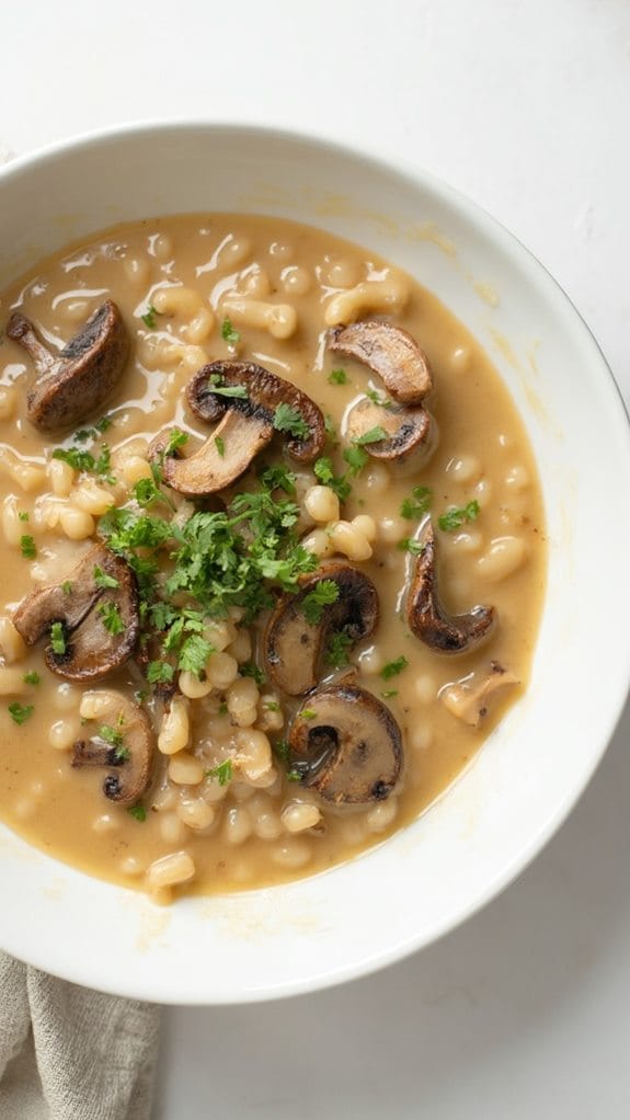 savory mushroom barley dish