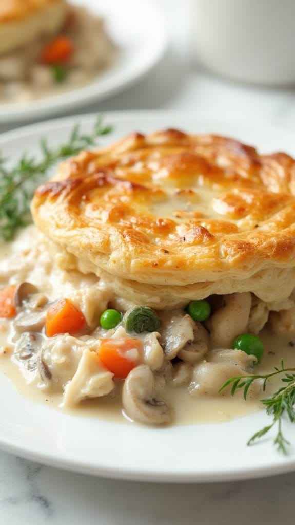 savory mushroom chicken pie