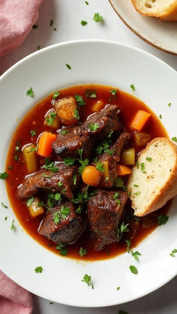 savory red wine stew