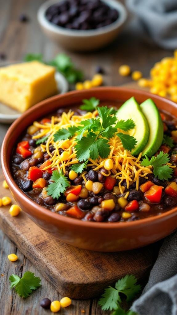 spicy southwest black bean chili