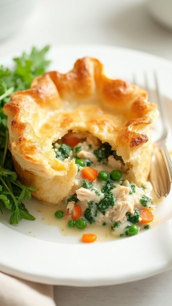 spinach chicken pot pie