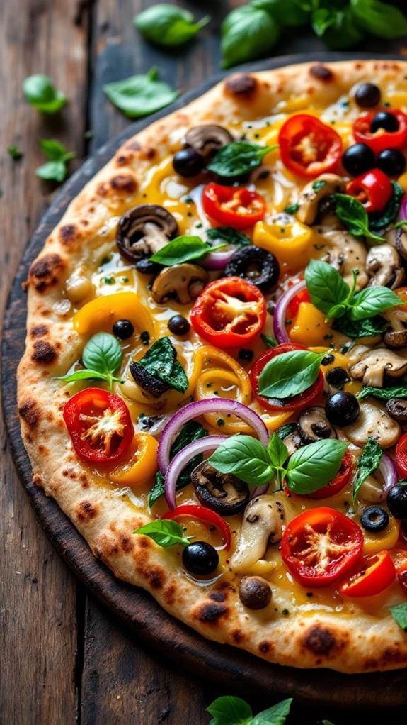 vegetarian flatbread pizza delight